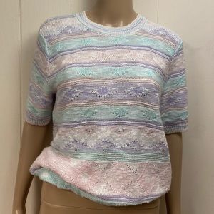 Multicolor Pastel Knit Sweater Top Size Medium
